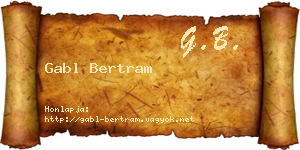 Gabl Bertram névjegykártya